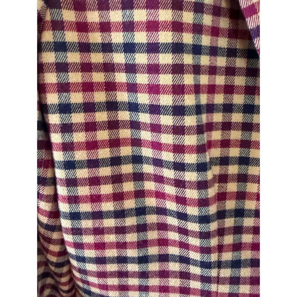Merona Women's Burgundy & Brown Gingham Check Button Up Collared Blazer Sz 6 - Picture 7 of 7
